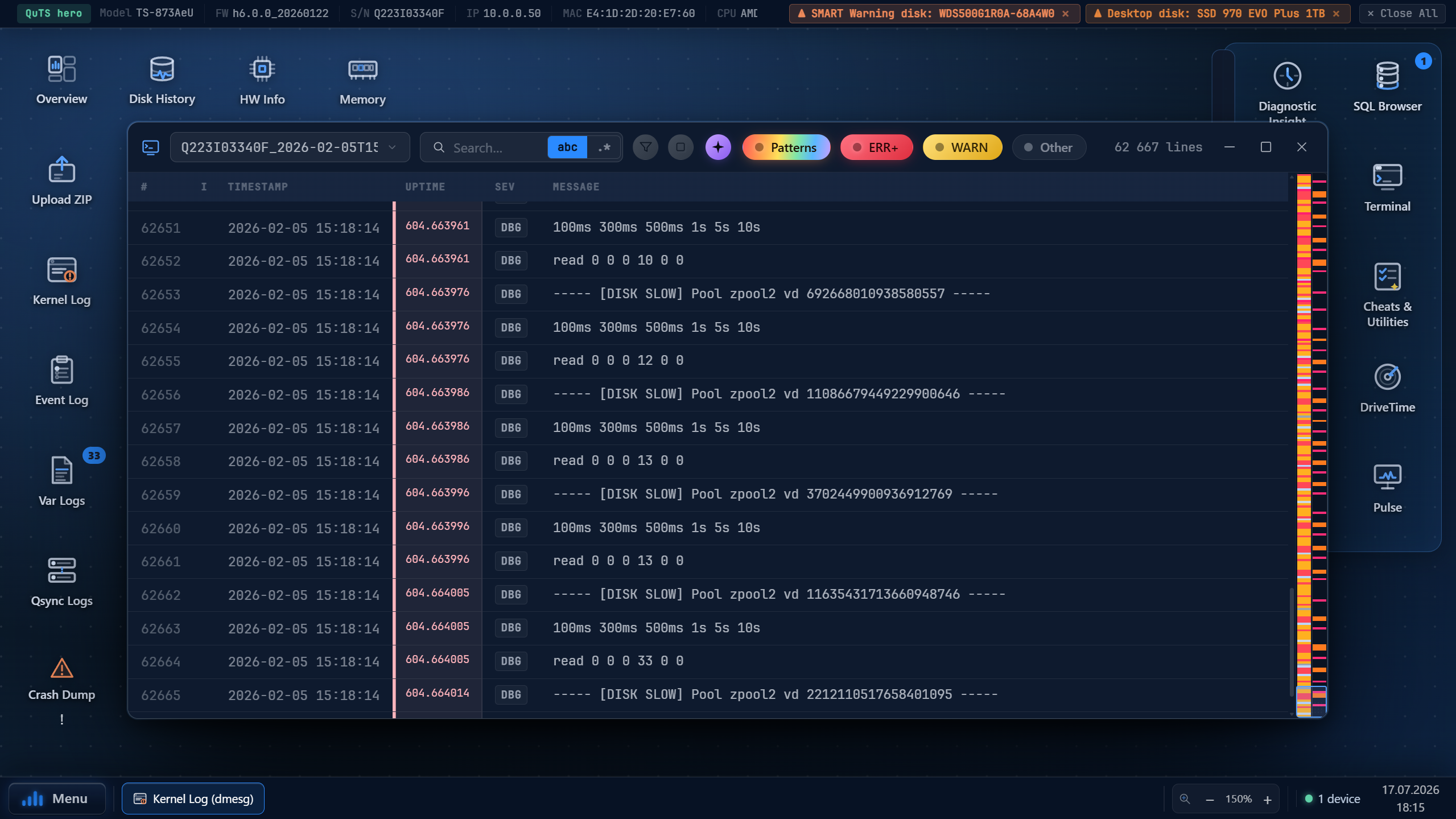 Kernel Log (dmesg)